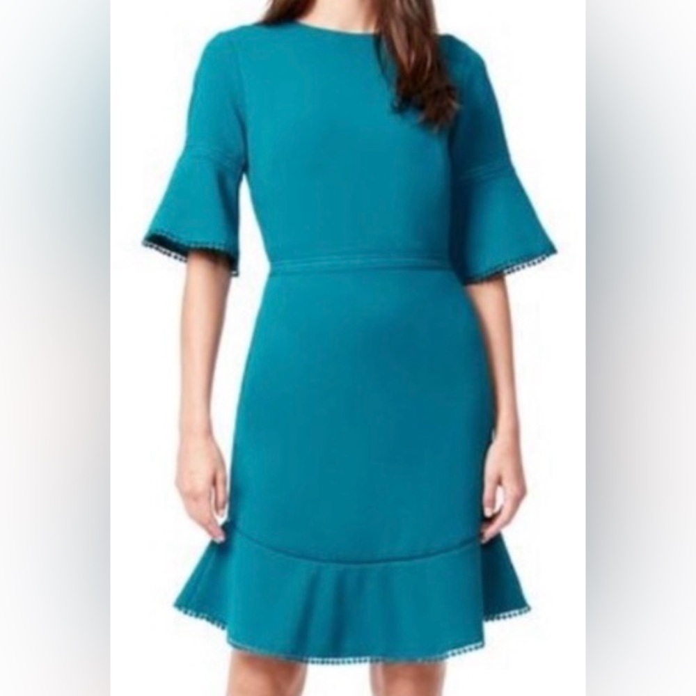 Betsey Johnson Bell Sleeve Teal Long Sleeve Dress